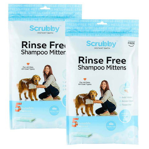 Rinse Free Shampoo Mittens for Pets