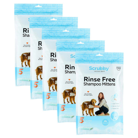 Rinse Free Shampoo Mittens for Pets
