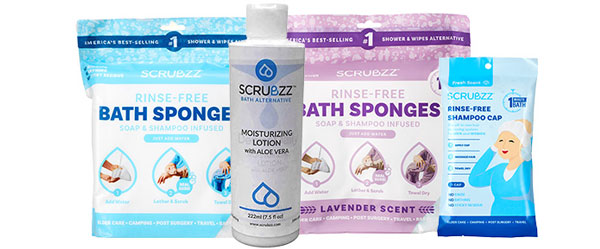 Lavender + Original Scrubzz, Moisturizer + Shower Caps